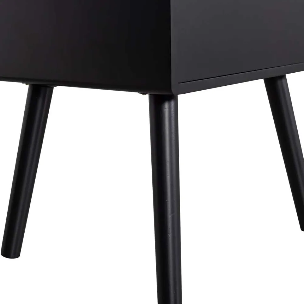 Wohnen Schwarze Möbel|Nachttische*Nachtkommode in Schwarz - Borkata