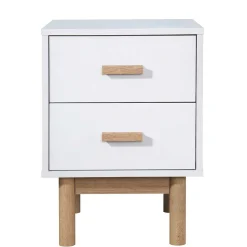 Wohnen Nachtkommode in Weiß mit Eiche - Savuta