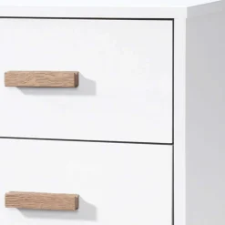 Wohnen Nachtkommode in Weiß mit Eiche - Savuta