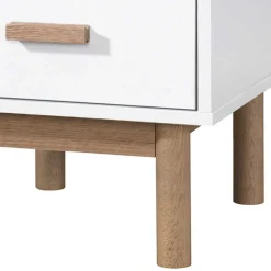 Wohnen Nachtkommode in Weiß mit Eiche - Savuta