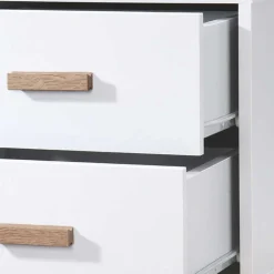 Wohnen Nachtkommode in Weiß mit Eiche - Savuta