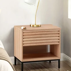 Wohnen Kommoden|Nachttische*Nachtkommode mit einer Schublade und Fach - Lunira