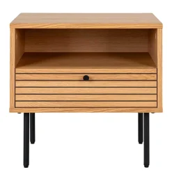 Wohnen Nachtkommode mit Fach und Schublade - Virona