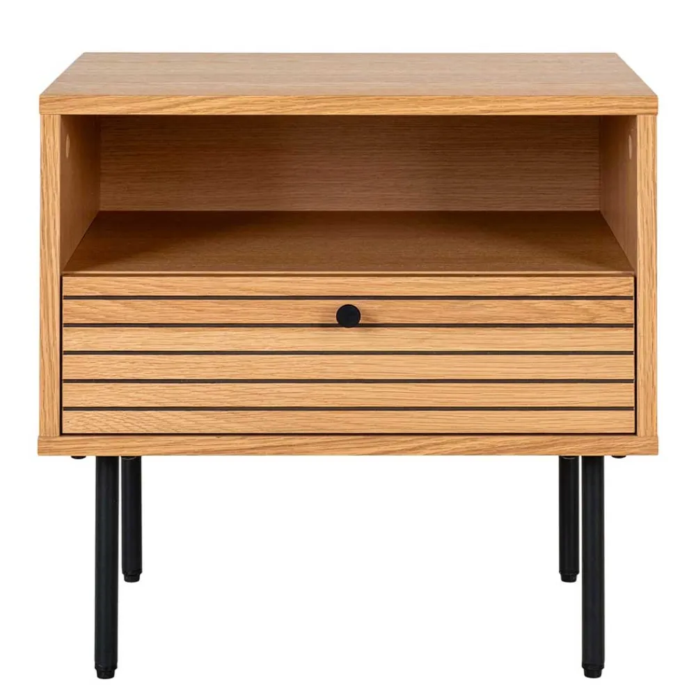 Wohnen Nachtkommode mit Fach und Schublade - Virona