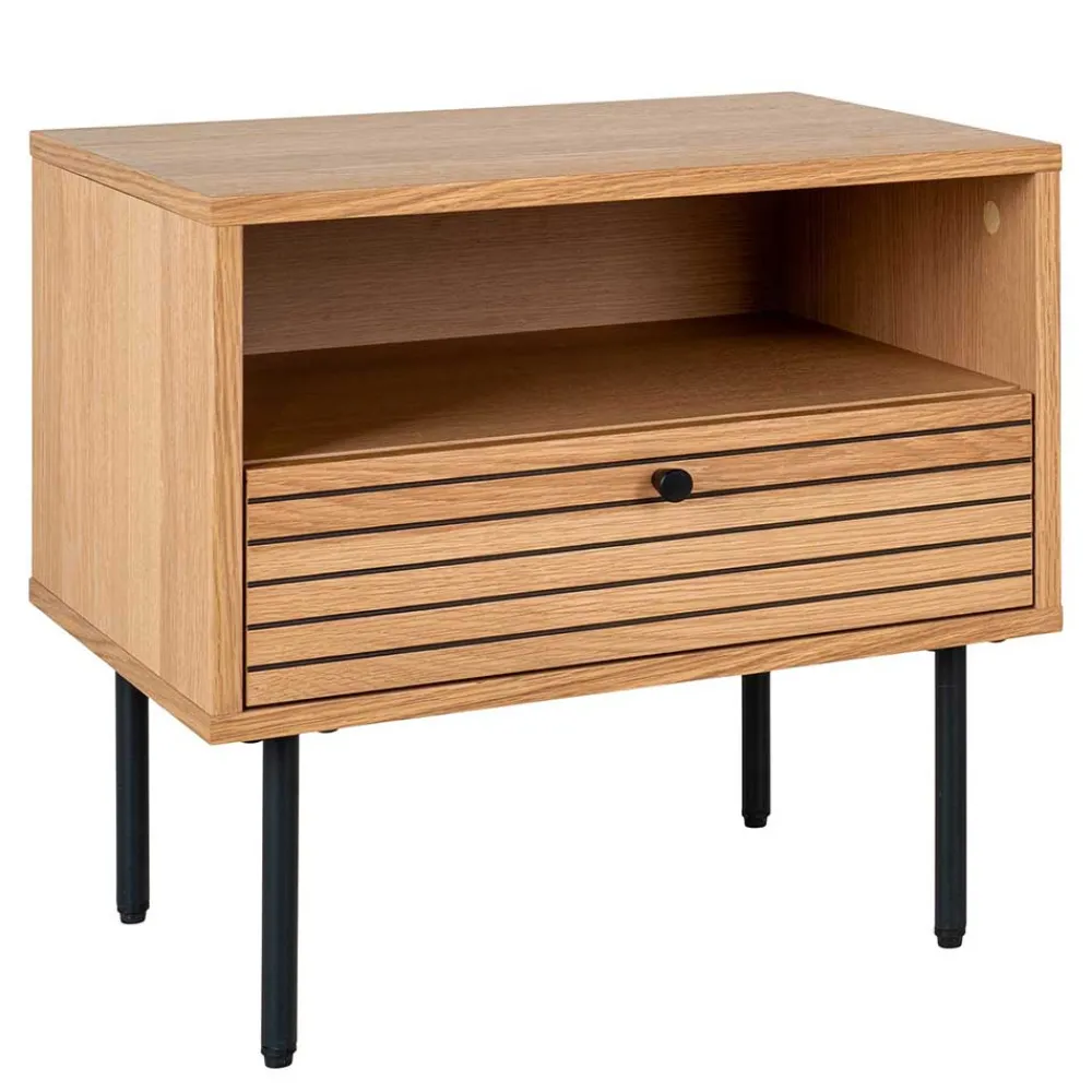 Wohnen Nachtkommode mit Fach und Schublade - Virona