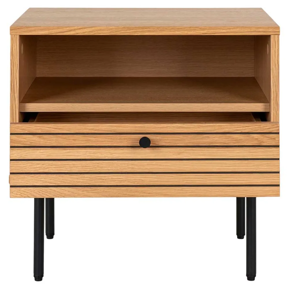 Wohnen Nachtkommode mit Fach und Schublade - Virona