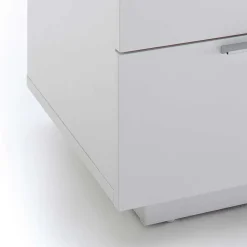 Wohnen Nachtkommode mit Glasbeschichtung Ardila in Weiß