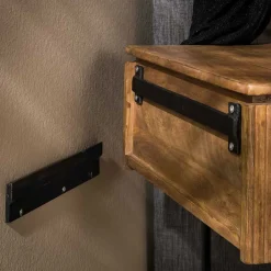 Wohnen Nachtkonsole für die Wandmontage aus Massivholz - Izunamy