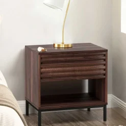 Wohnen Nachtkonsole in Walnuss Holzoptik - Teleska