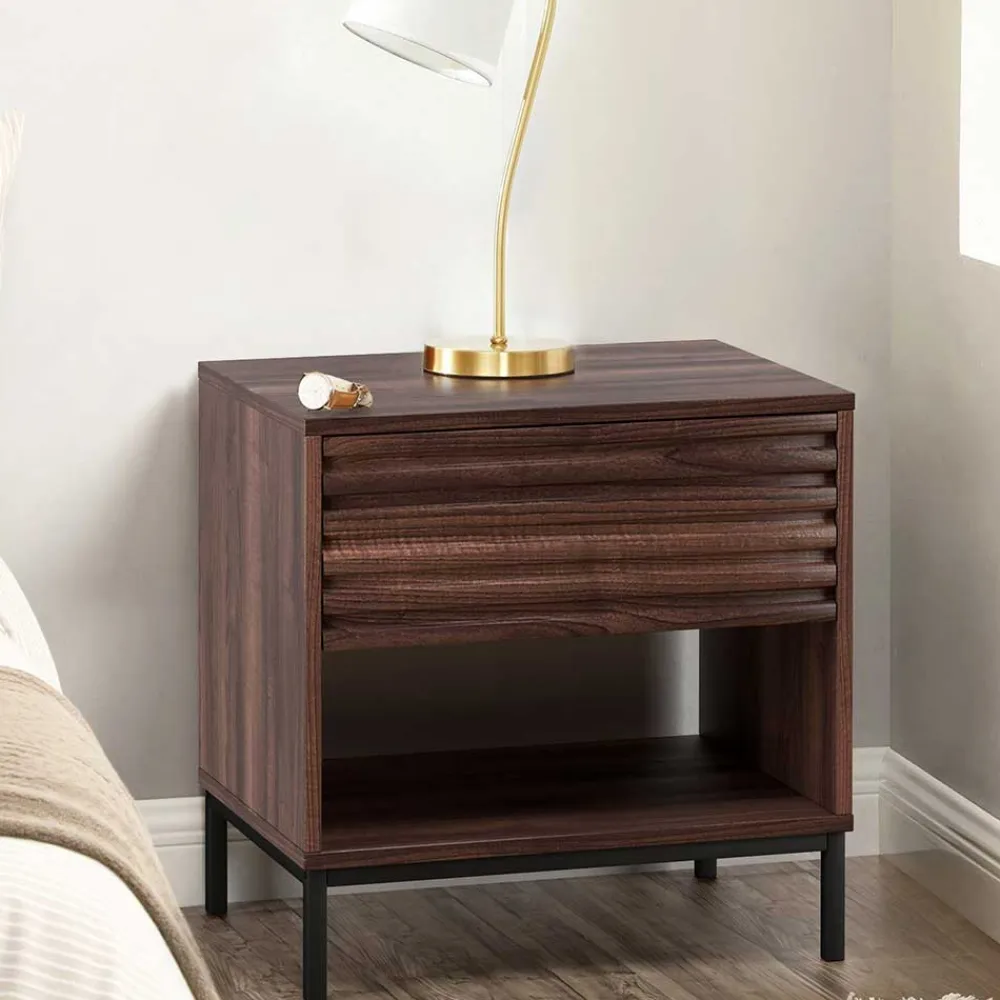 Wohnen Nachtkonsole in Walnuss Holzoptik - Teleska