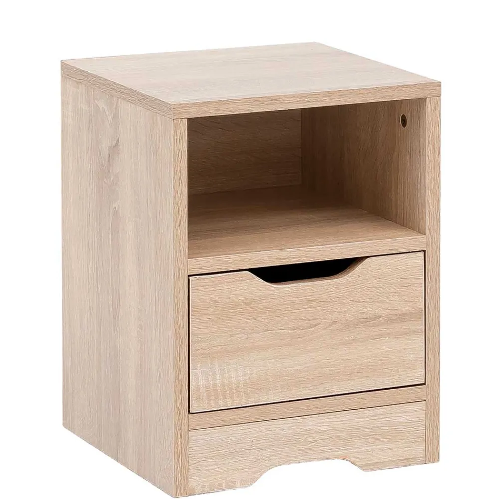 Wohnen Nachtkonsole mit Fach und Schublade - Mavricara