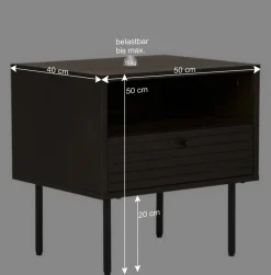 Wohnen Nachtkonsole mit Fach und Schublade - Wega