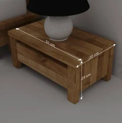 Wohnen Nachtkonsole Nadalia aus Wildeiche Massivholz