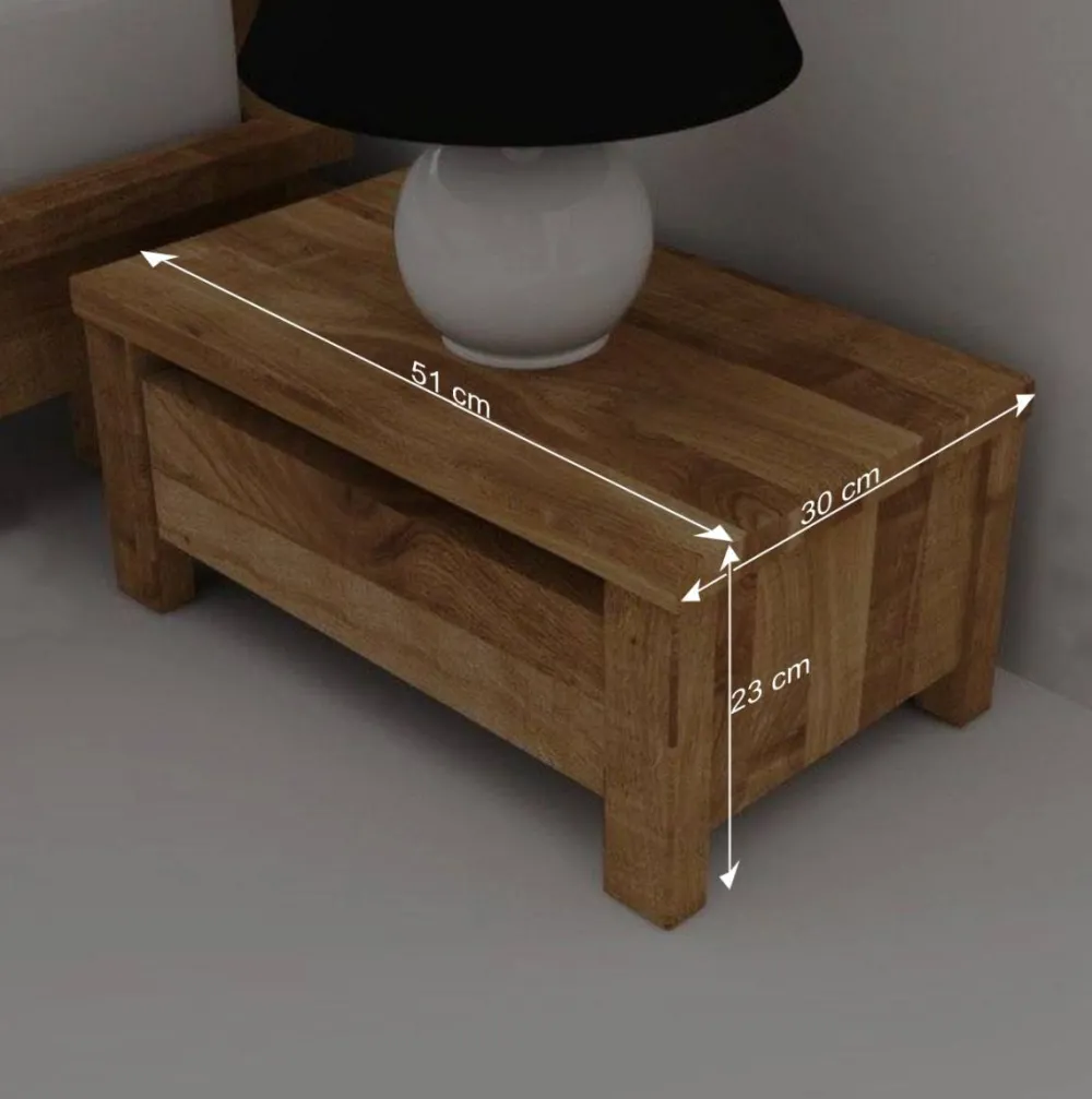 Wohnen Nachtkonsole Nadalia aus Wildeiche Massivholz