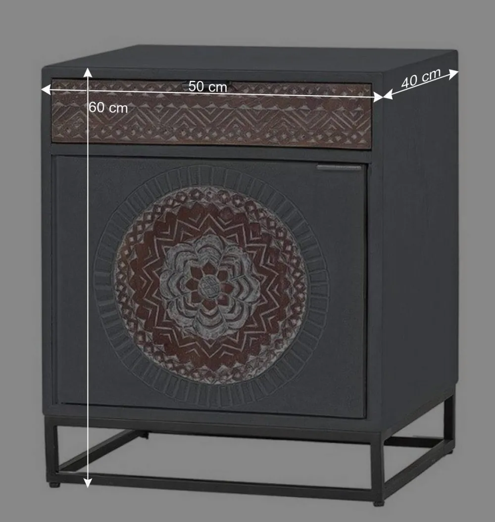 Wohnen Nachtschrank - dekorativ mit Mandala - Mesusco