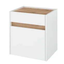 Wohnen Sideboards & Kommoden*Nachtschrank in Weiß und Wildeiche Dekor - Nonessia