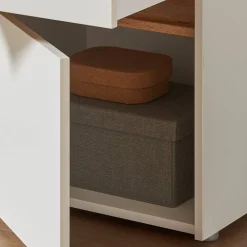 Wohnen Sideboards & Kommoden*Nachtschrank in Weiß und Wildeiche Dekor - Nonessia