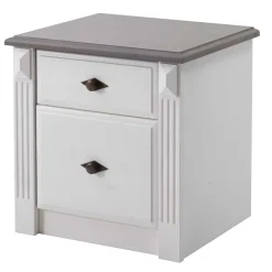 Wohnen Skandinavische Möbel|Landhausmöbel*Nachtschränkchen Caneon in Grau Weiß