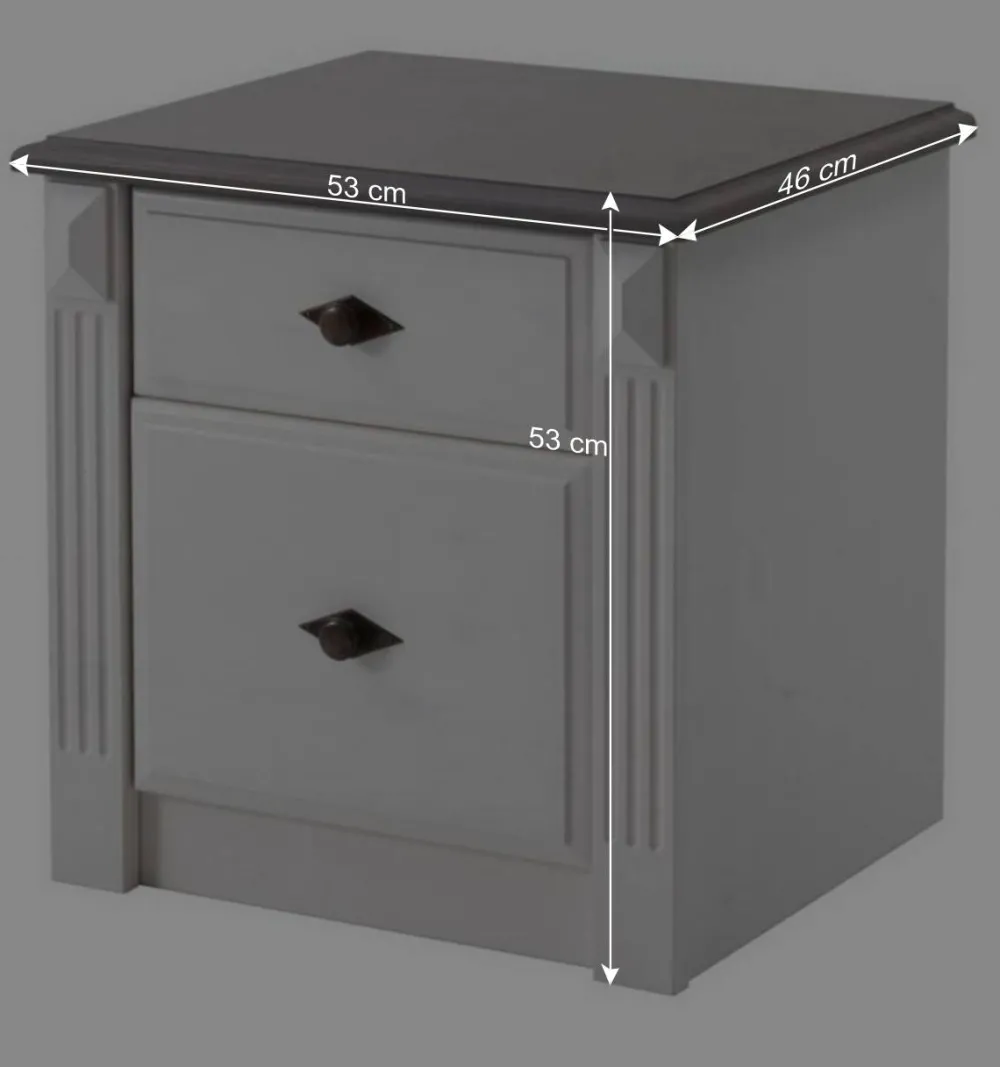 Wohnen Skandinavische Möbel|Landhausmöbel*Nachtschränkchen Caneon in Grau Weiß