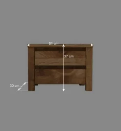 Wohnen Nachttischkommode Nadalia aus Wildeiche massiv geölt