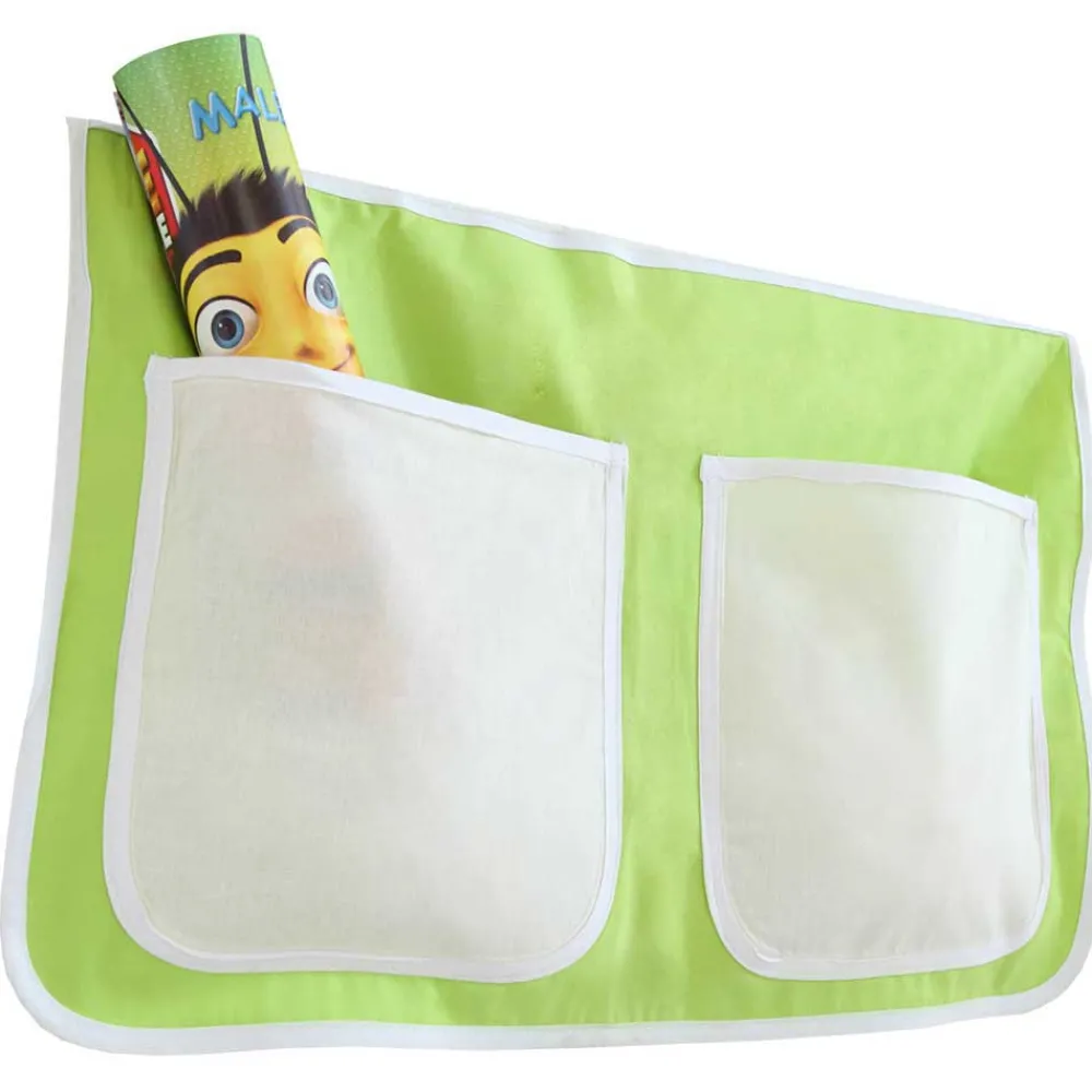 Kinder Wohnen Naturfarbenes Kiefernholz Hochbett mit Stoff - Pafigona