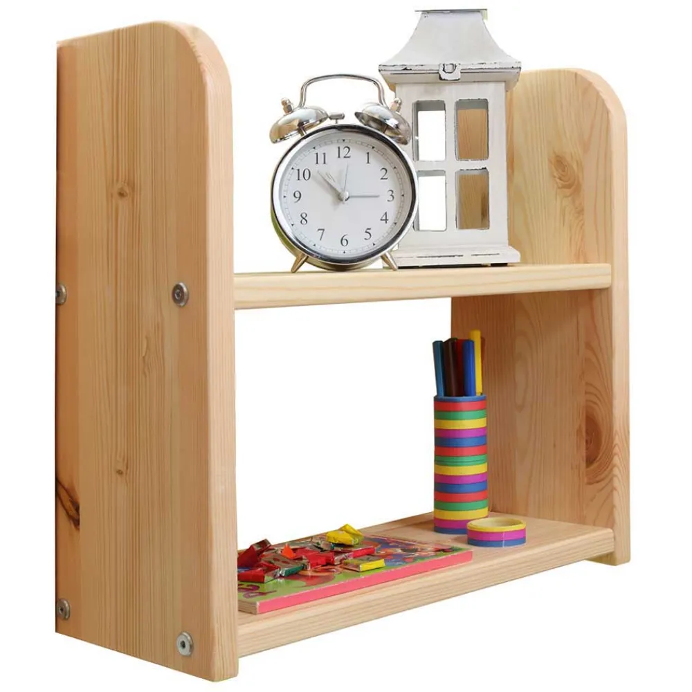 Kinder Wohnen Naturfarbenes Kiefernholz Hochbett mit Stoff - Pafigona