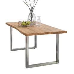 Wohnen Naturkanten Eichentisch im Loft Stil - Piacenza