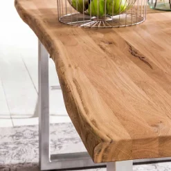 Wohnen Naturkanten Eichentisch im Loft Stil - Piacenza