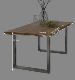 Wohnen Naturkanten Eichentisch im Loft Stil - Piacenza