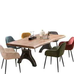 Wohnen Naturkanten Esstisch mit Industrial Gestell - Belego