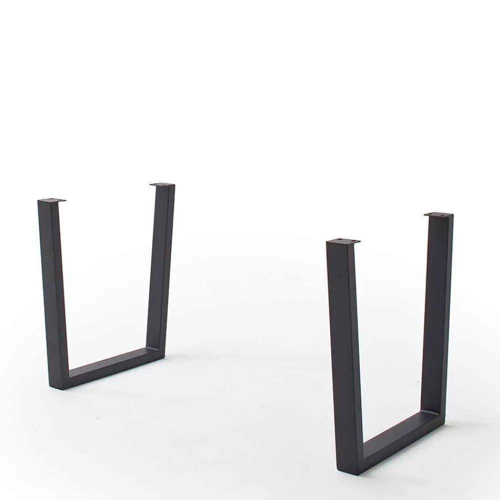 Wohnen Naturkanten-Esstisch mit Trapezgestell - Violettan