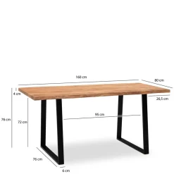 Wohnen Naturkanten-Tisch mit Trapezbeinen - Captain