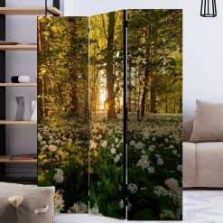 Wohnen Wohnzimmer-Regale|Paravents*Naturmotiv Paravent Wald Bäume & Bärlauch - Sybila III