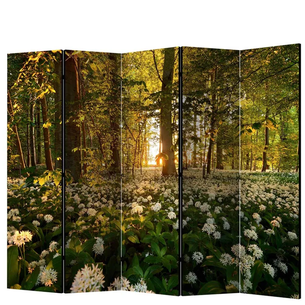 Wohnen Wohnzimmer-Regale|Paravents*Naturmotiv Paravent Wald Bäume & Bärlauch - Sybila III