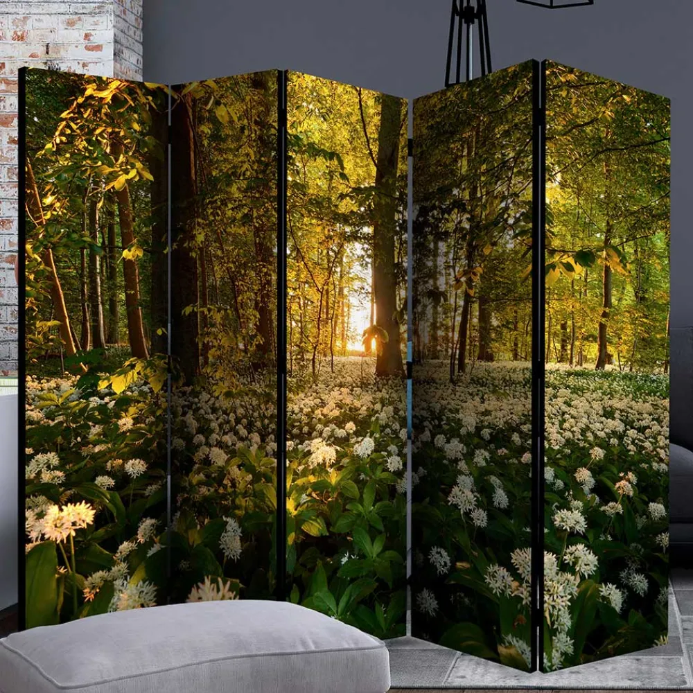 Wohnen Wohnzimmer-Regale|Paravents*Naturmotiv Paravent Wald Bäume & Bärlauch - Sybila III