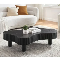 Wohnen Niedriger Design-Couchtisch in Schwarz - Hiloria