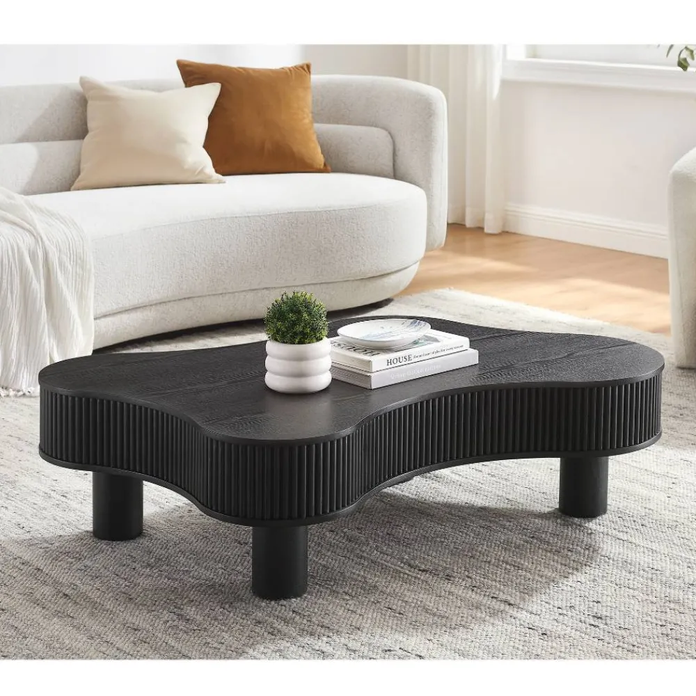 Wohnen Niedriger Design-Couchtisch in Schwarz - Hiloria