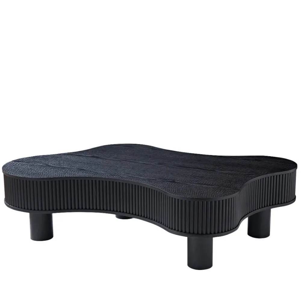 Wohnen Niedriger Design-Couchtisch in Schwarz - Hiloria