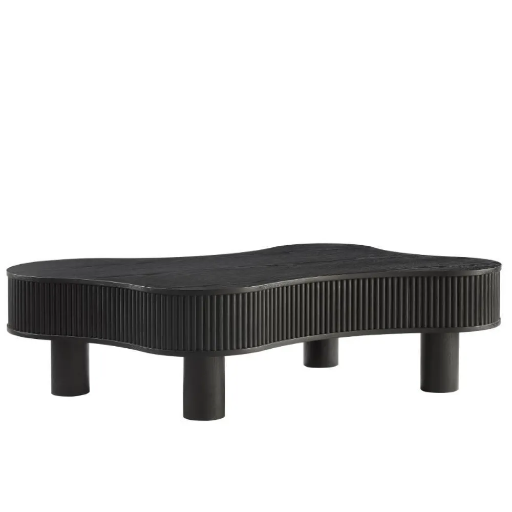 Wohnen Niedriger Design-Couchtisch in Schwarz - Hiloria