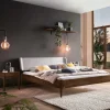 Wohnen Braune Möbel*Nussbaum Bett mit extravagantem Kopfteil - Astosa