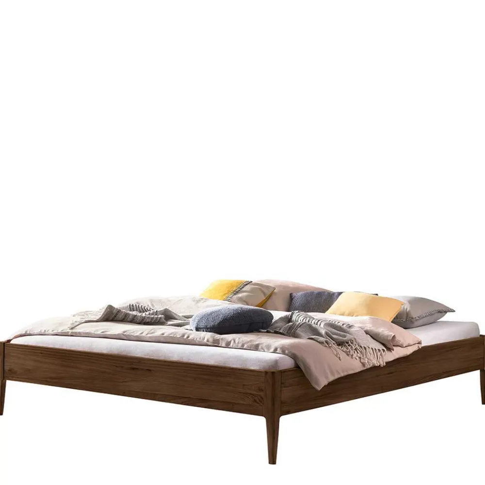 Wohnen Braune Möbel|Naturholzmöbel*Nussbaum Bettgestell ohne Kopfteil - Zero