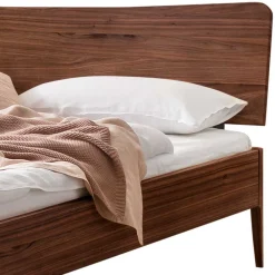 Wohnen Nussbaum Holzbett für zwei Personen - Lerchona