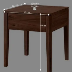 Wohnen Nussbaum Holzbett für zwei Personen - Lerchona