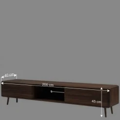 Wohnen Nussbaum TV Board in Natur geölt - Rivossa