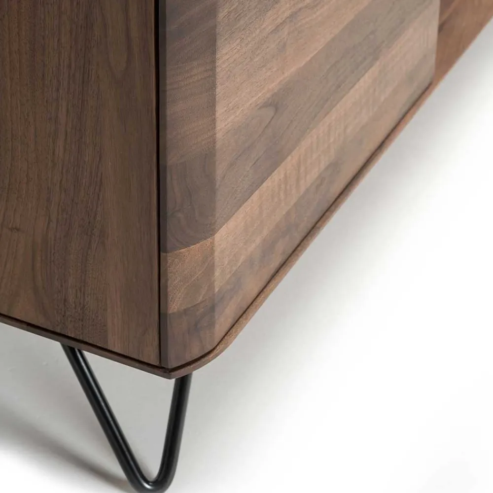 Wohnen Braune Möbel|Sideboards & Kommoden*Nussbaum TV Lowboard 220 cm breit - Rivossa