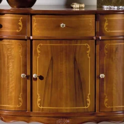 Wohnen Nussbaumfarbenes Sideboard Dentro im Barock Design