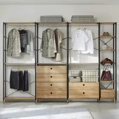 Wohnen Offener Kleiderschrank mit sechs Schubladen - Redeca