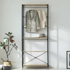 Wohnen Diele Komplett|Garderoben*Offenes Garderobenregal mit Kleiderstange - Pepper