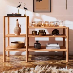 Wohnen Offenes Holzregal aus Wildbuche massiv - Indrya