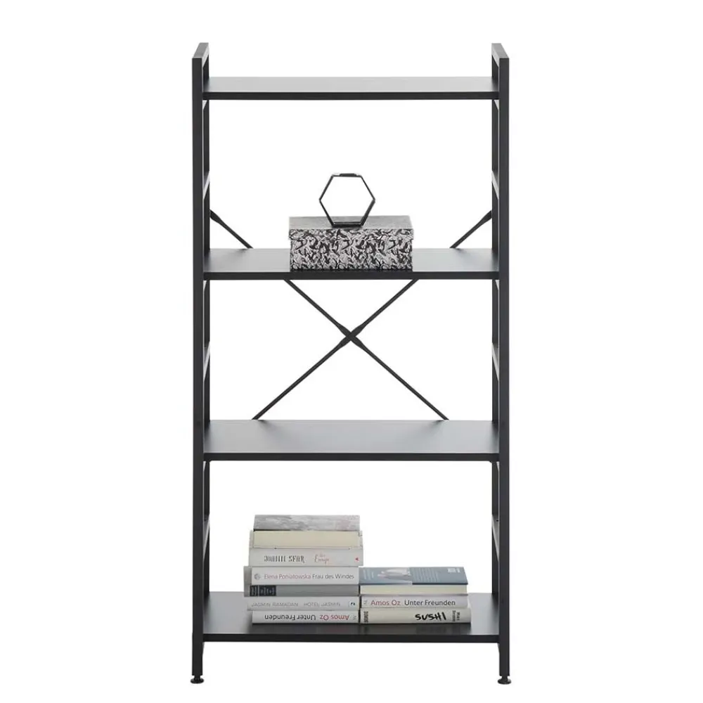 Wohnen Loft Möbel|Industrial Möbel*Offenes Industrial Style Regal in Schwarz - Keuna